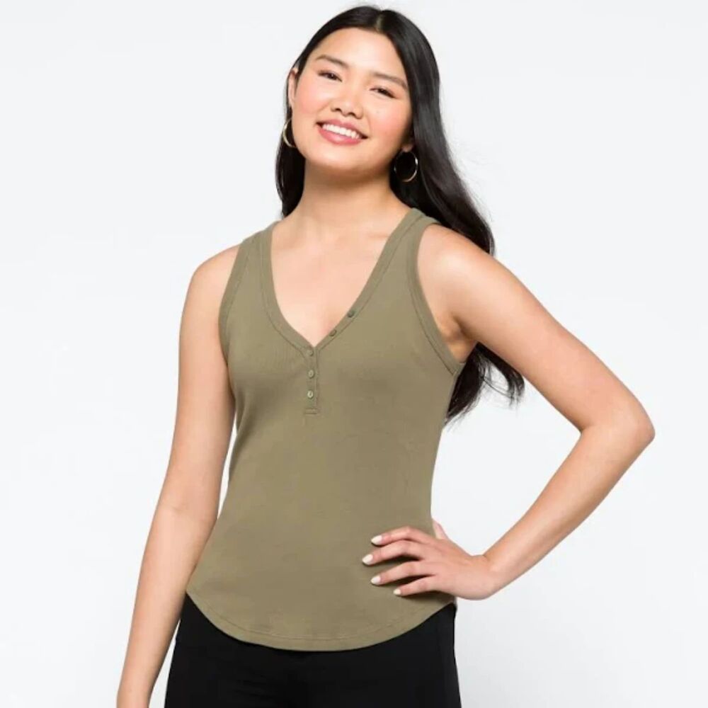 Michael Stars Luna‎ Henley Tank Top | Size XL